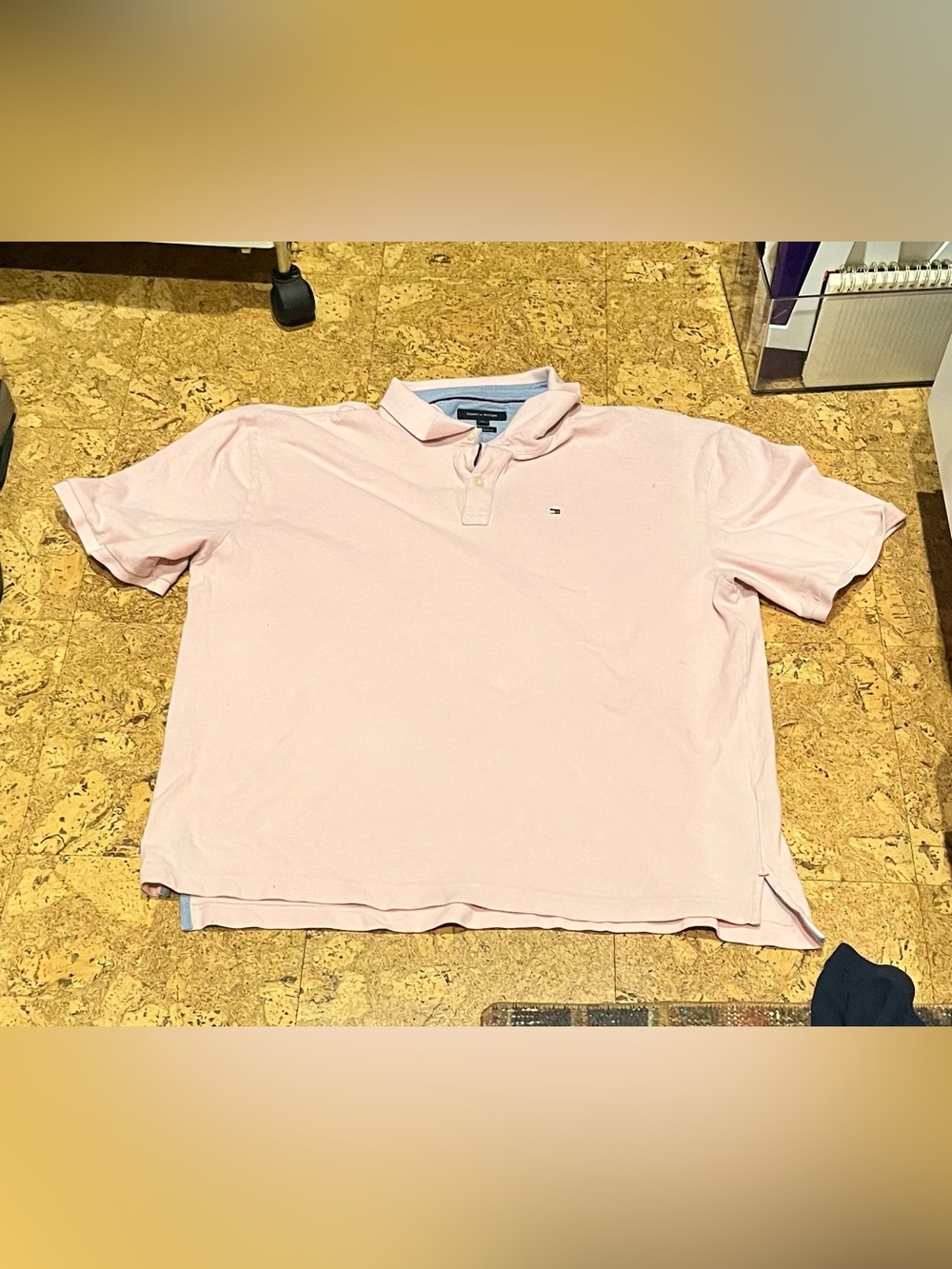 Vintage Tommy Hilfiger Men’s Pink Short Sleeve Polo Shirt (3XL)